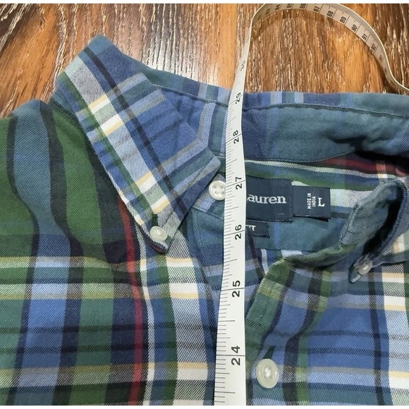 2 Vintage Polo Ralph Lauren Shirt McMeel Men's Size L Brown - Green Custom Plaid - Picture 5 of 10